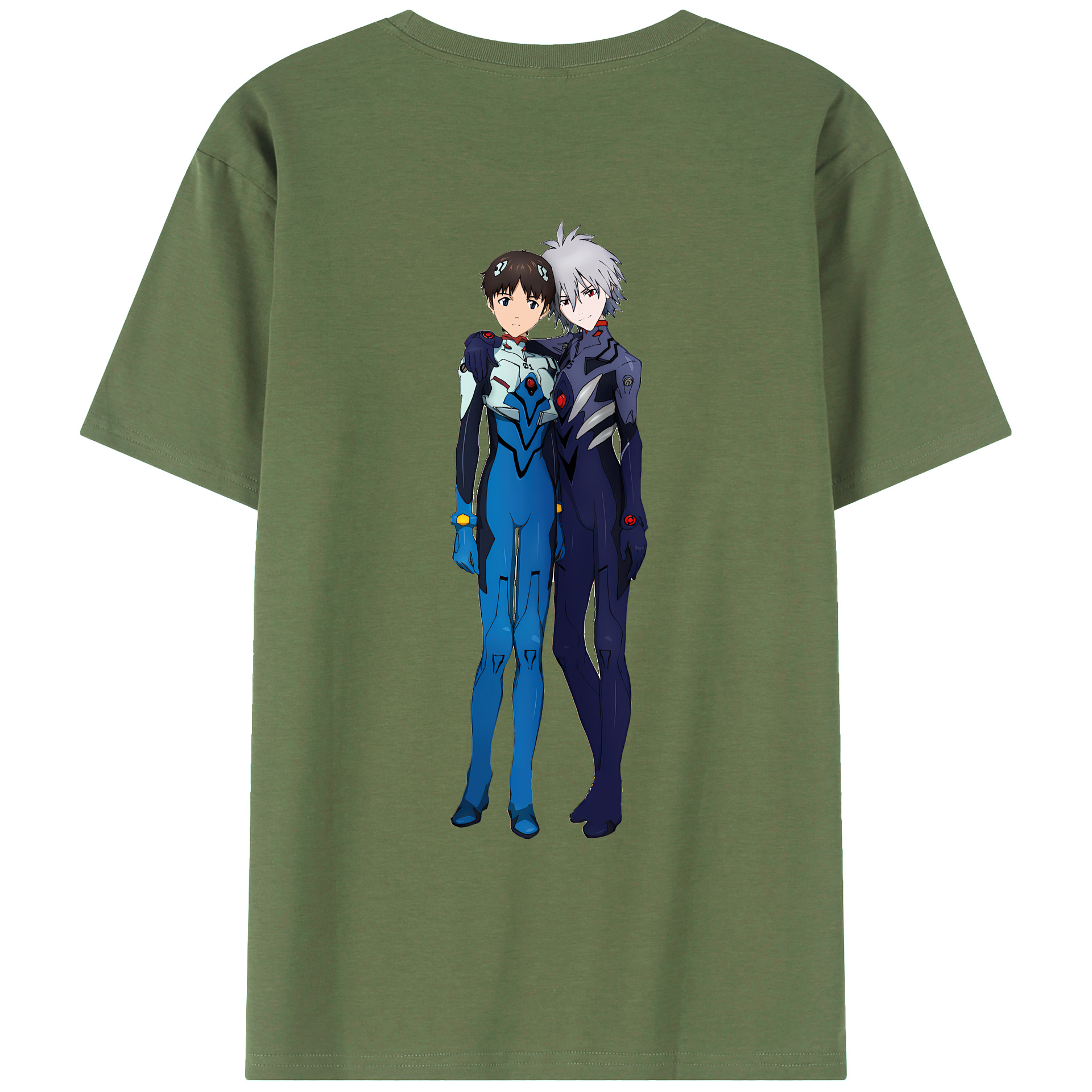 （画像用） EVA 新世紀エヴァンゲリオン 綿100％ メンズ半袖Tシャツ（バックプリント） 通気性
